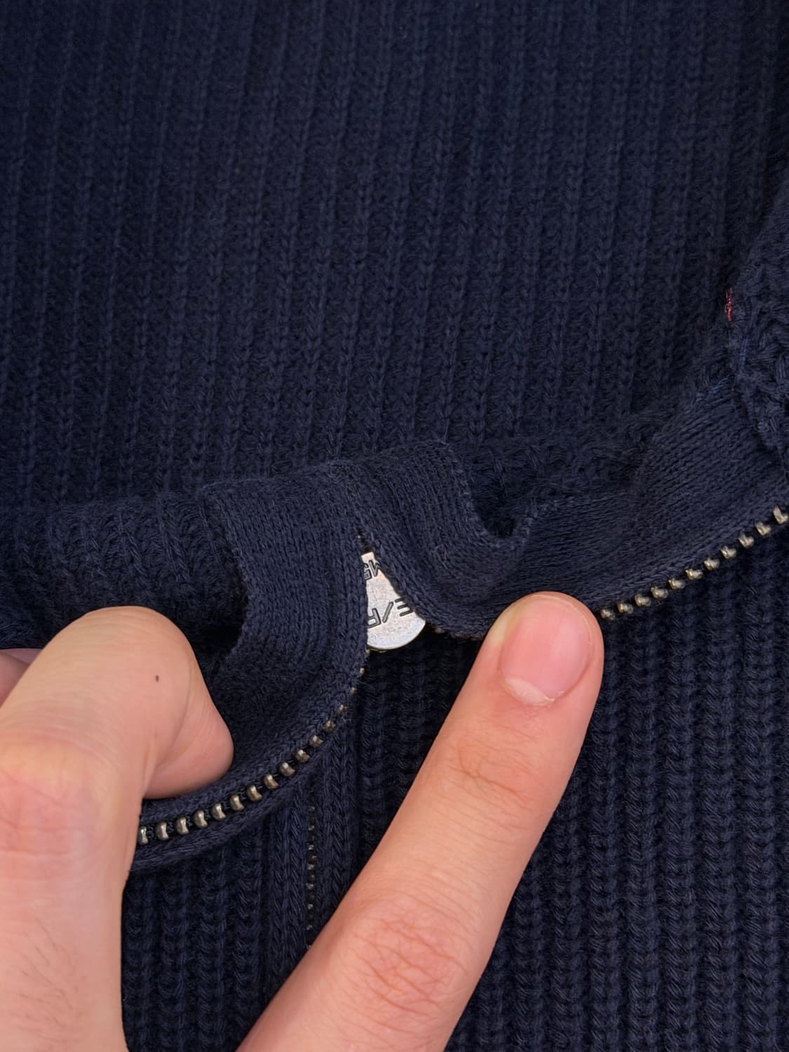 폴로 랄프로렌 투웨이 와플 니트집업 네이비 상품이미지4