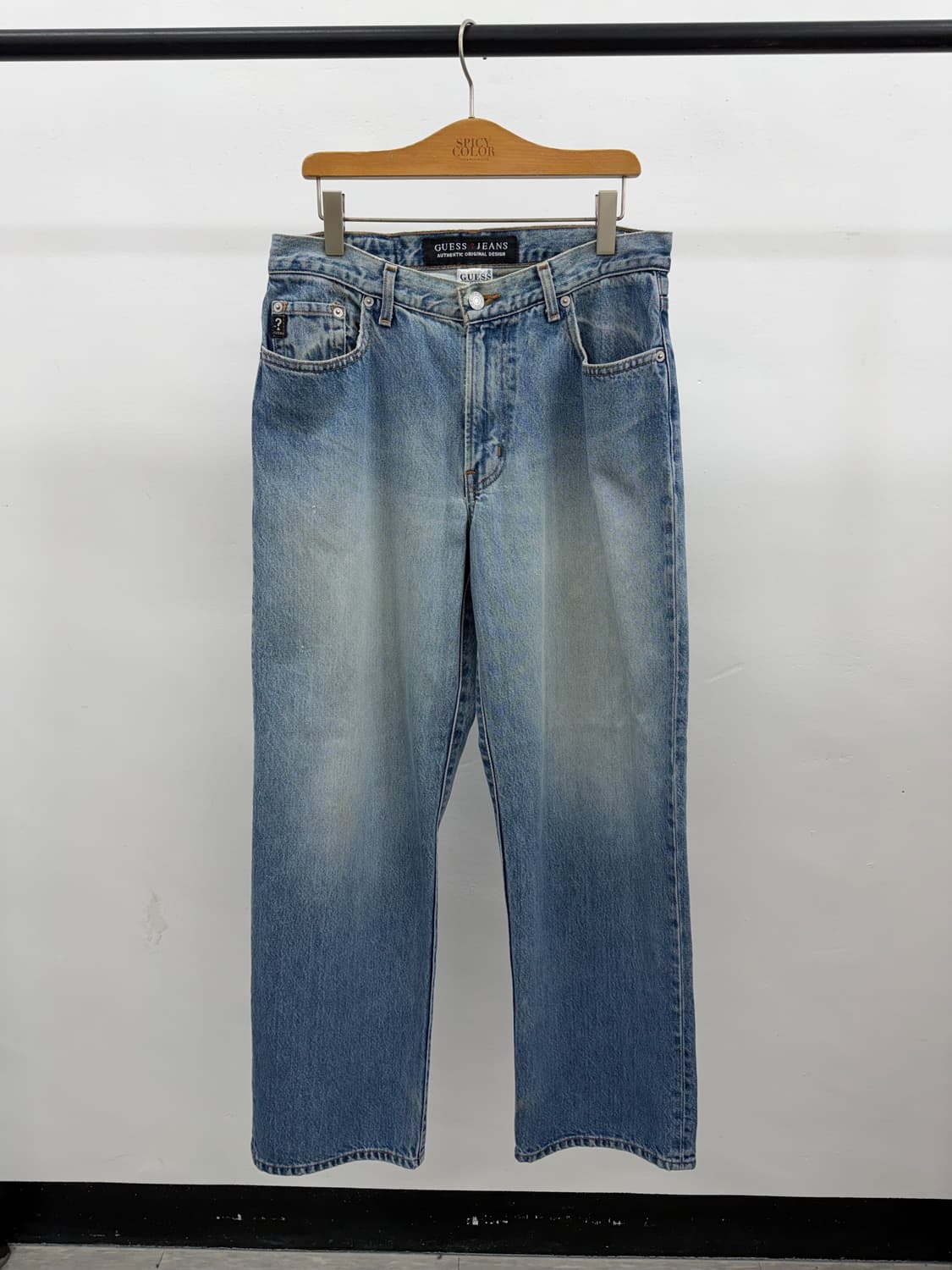 90s GUESS 트라이앵글 로고 빈티지 데님 팬츠 상품이미지1