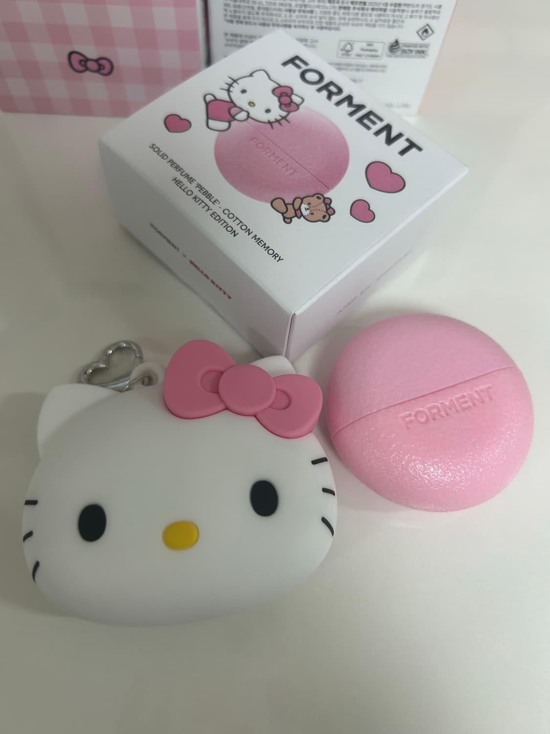 헬로키티 키링 향수 포맨트X헬로키티 솔리드 퍼퓸 코튼 메모리 상품이미지1