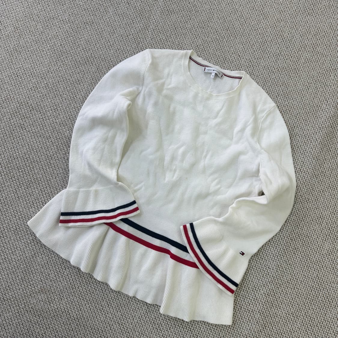 XS 타미힐피거 화이트 니트 탑 0408D 상품이미지1