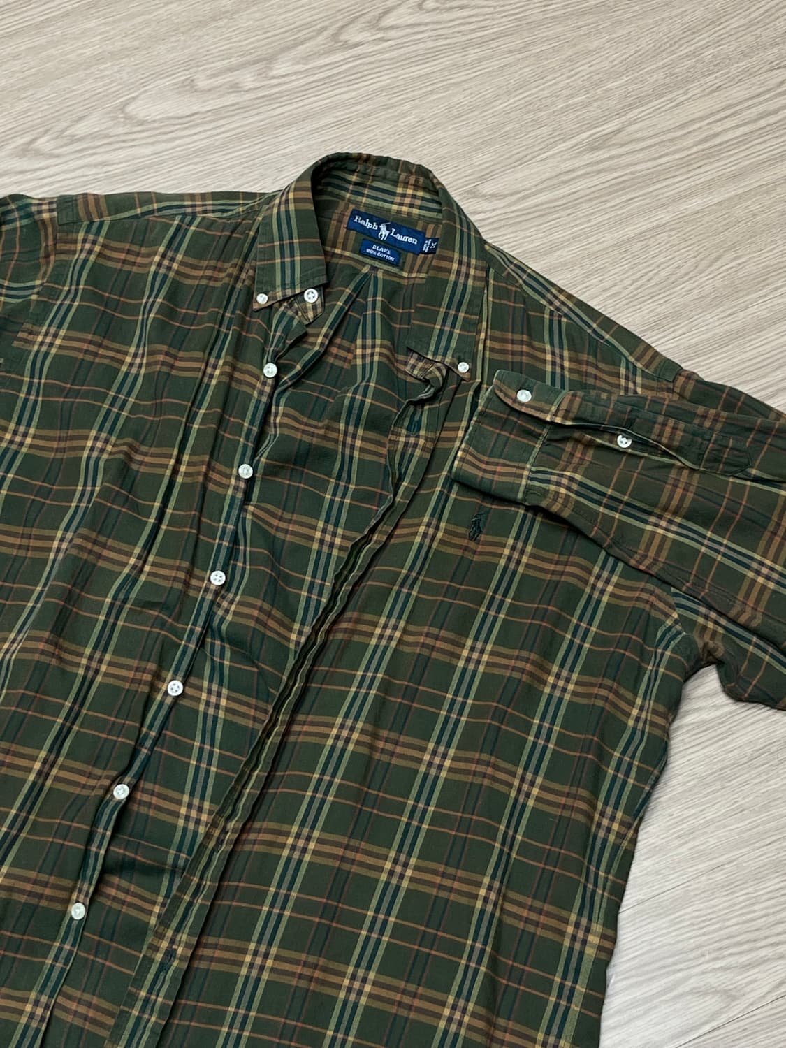 폴로 긴팔 체크 셔츠 상품이미지1