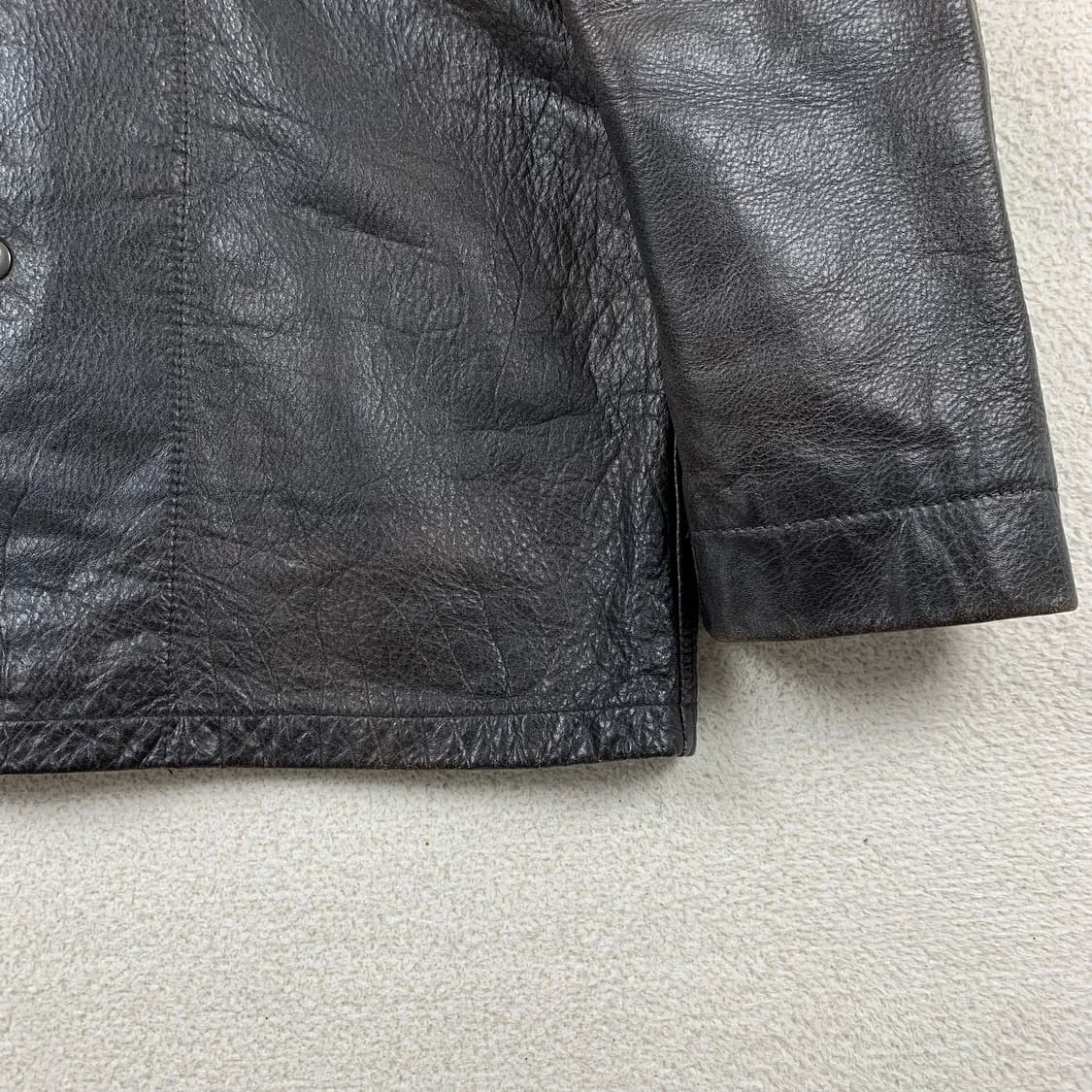 90's 올드갭 카우레더 카코트 자켓 다크브라운 상품이미지5