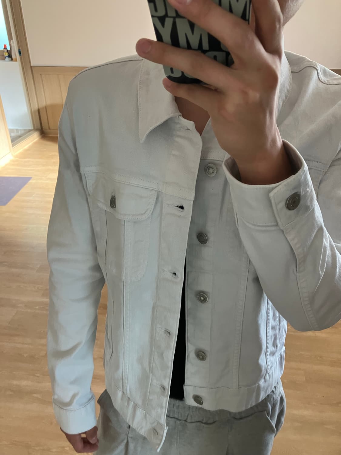 vintage white denim jacket 상품이미지1