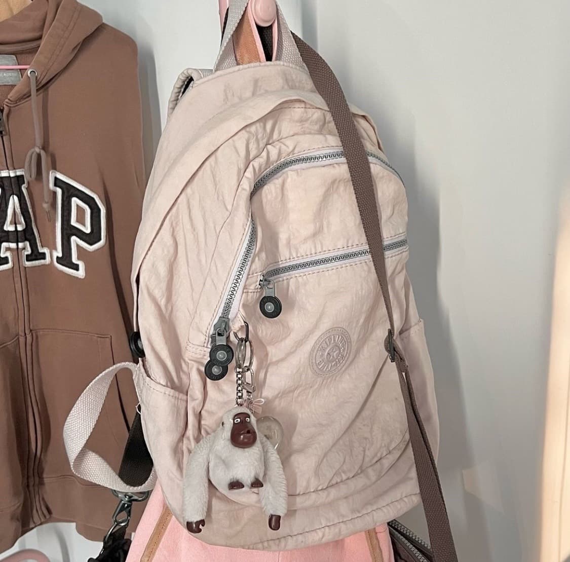 빈티지 키플링 연핑크 백팩  상품이미지2