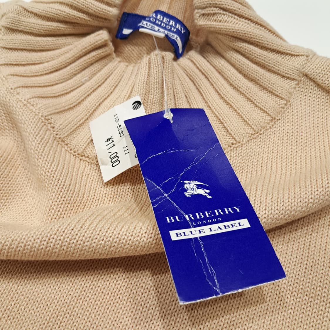 CL877 M 버버리 00s 일본판 터틀넥 베이지 니트 조끼 상품이미지5