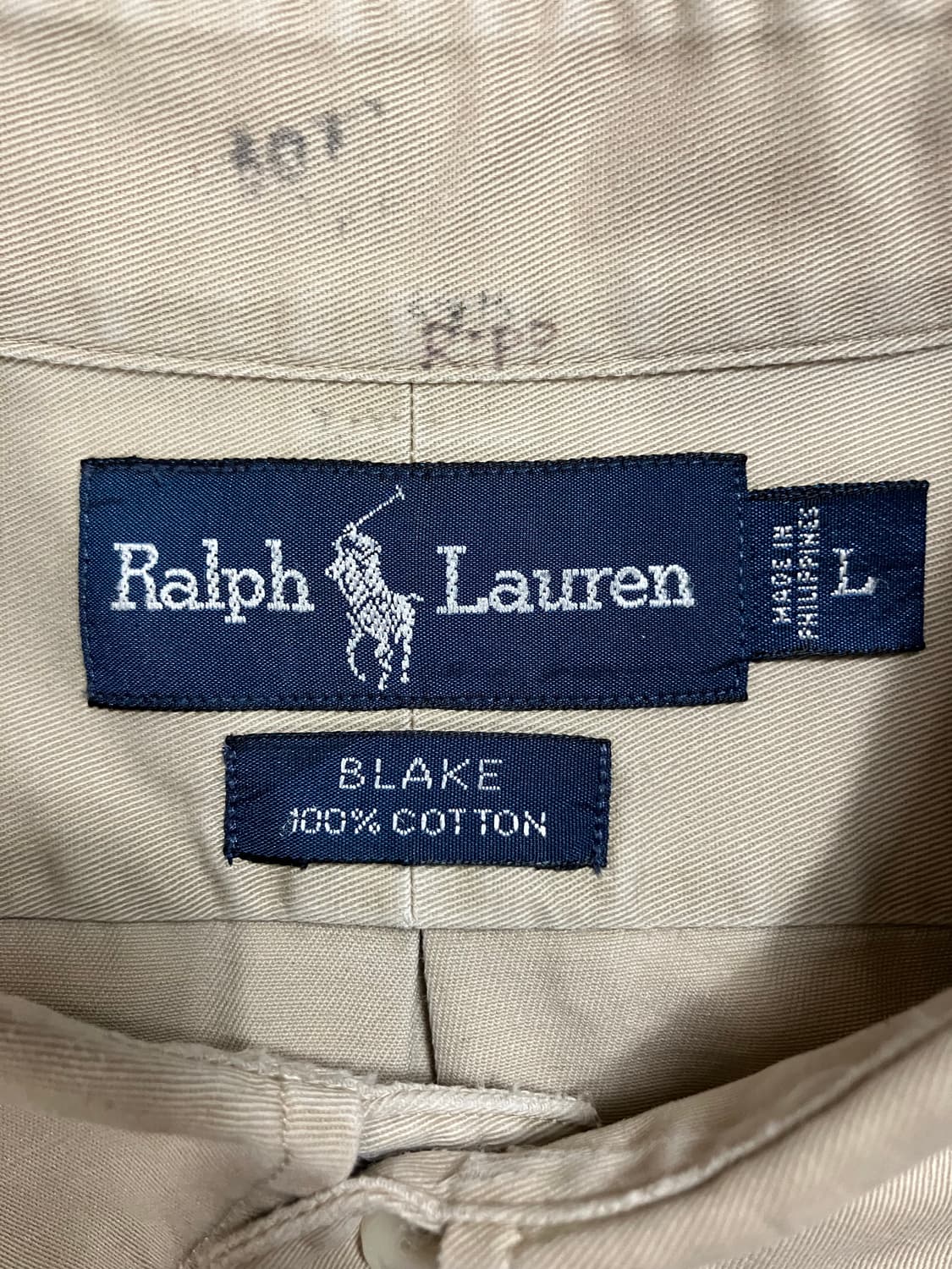 폴로 랄프로렌 베이지 오버사이즈핏 셔츠 L 상품이미지5