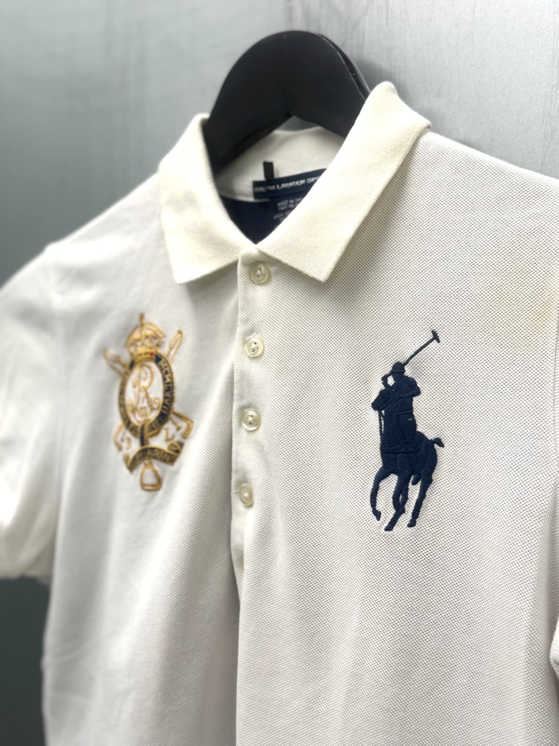 Polo sports 빅포니 크레스트 패치 화이트 컬러 반소매 카라티 상품이미지3