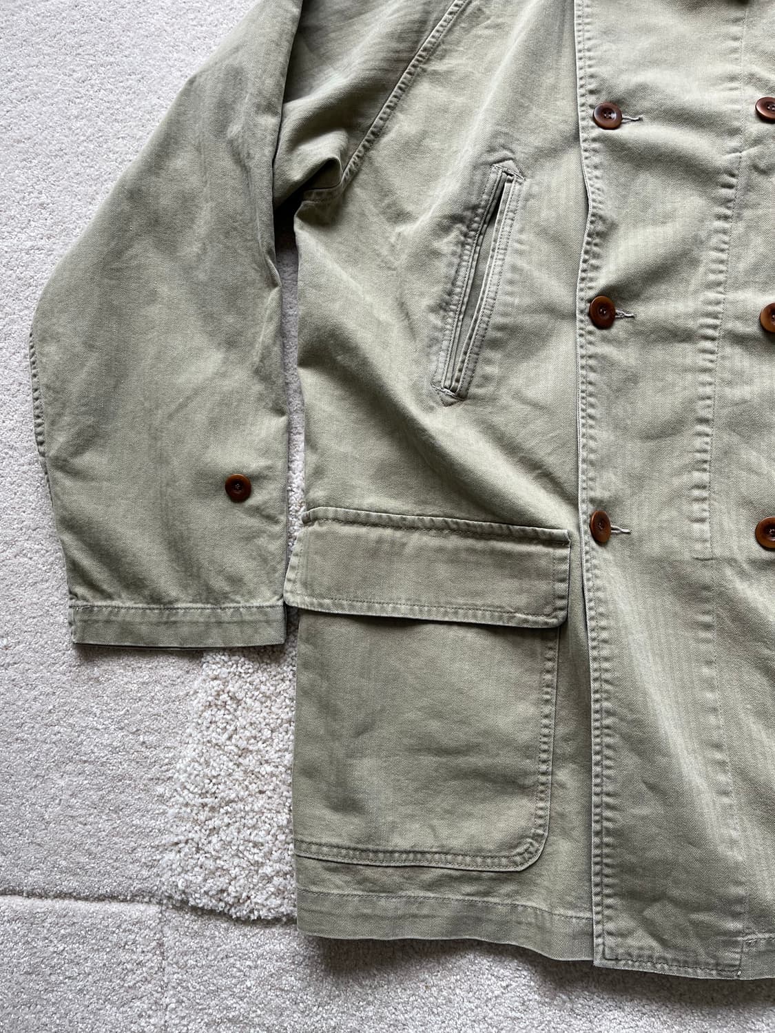 카키스 헤링본 더블 블레스티드 자켓 (105) 상품이미지4