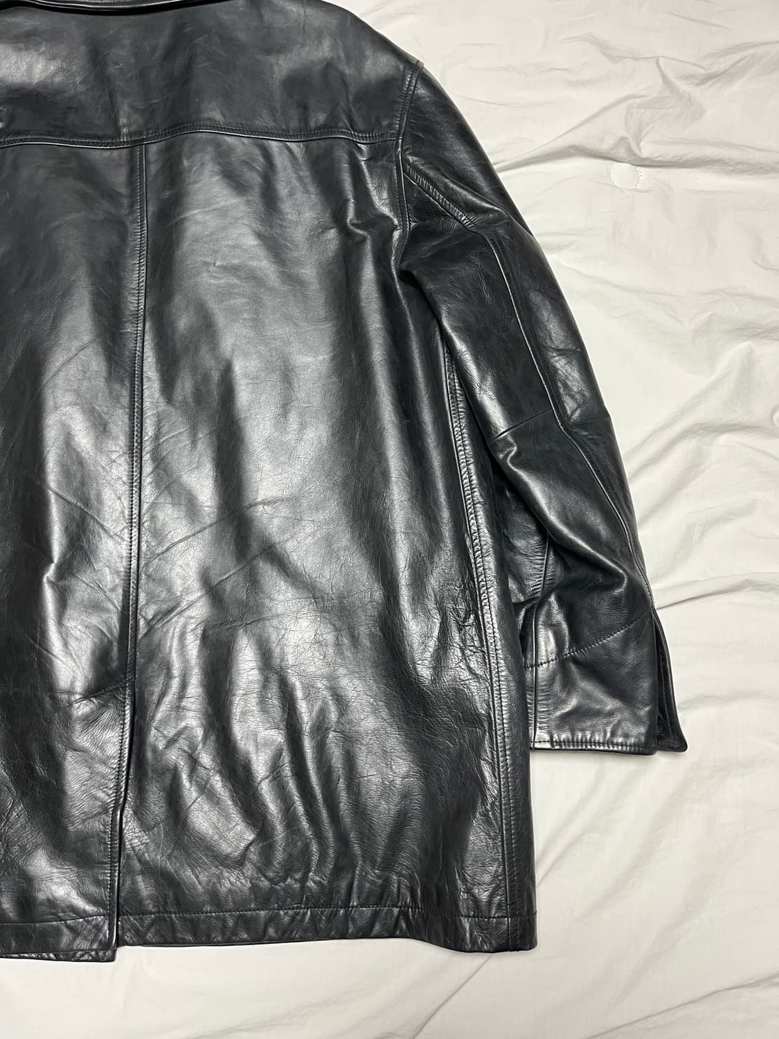 [L] GAP 올드 갭 레더 카코트 블랙 상품이미지8