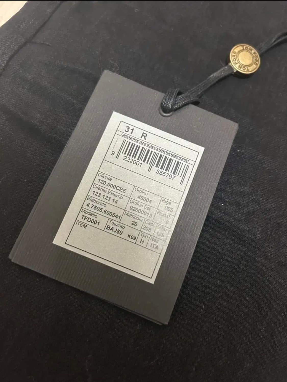 (새상품)톰포드 슬림 스트레이트 블랙진 데님 31사이즈 상품이미지3