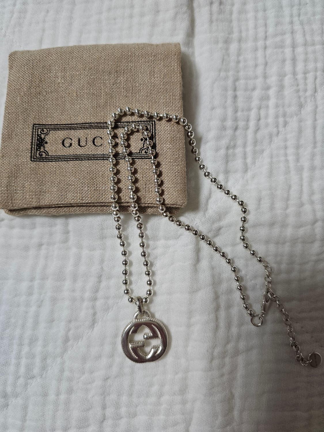 gucci 구찌 인터로킹 G 실버 볼체인 목걸이 상품이미지2