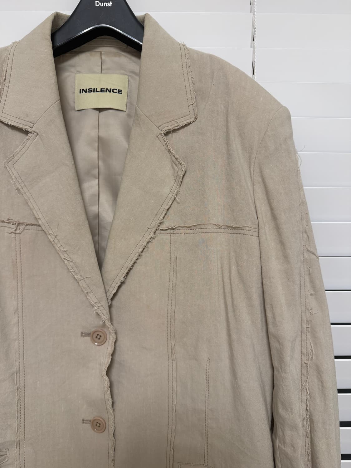 인사일런스 오버사이즈 컷오프 린넨 자켓 BEIGE 상품이미지8