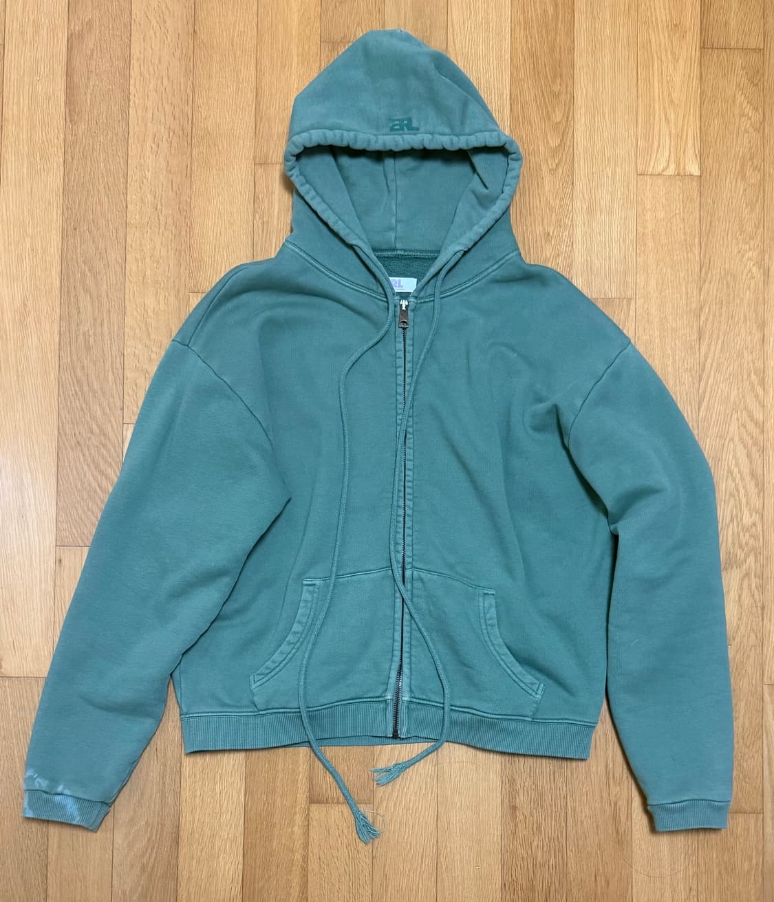 ERL 크롭 후드집업 그린 상품이미지1