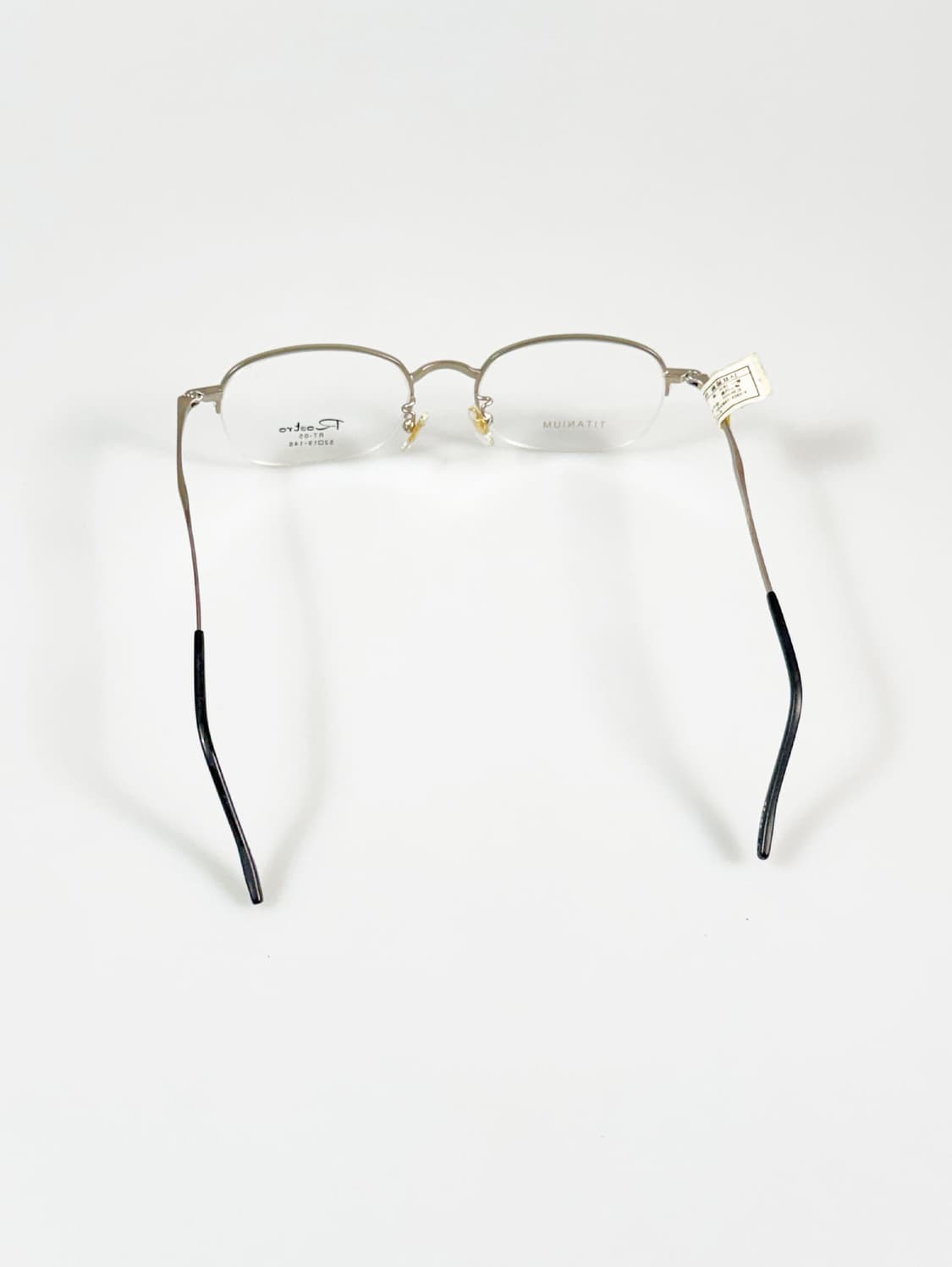 ROSTRO 실버 티타늄 반무테 스퀘어 빈티지 안경 상품이미지5