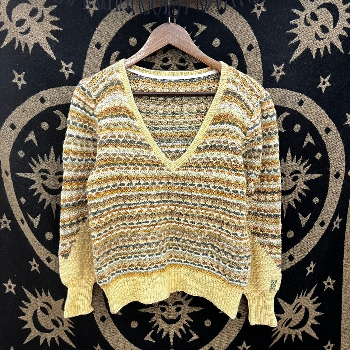 빈티지 스프링 모리 자카드 브이넥 레이어드 니트 K0093 상품이미지3