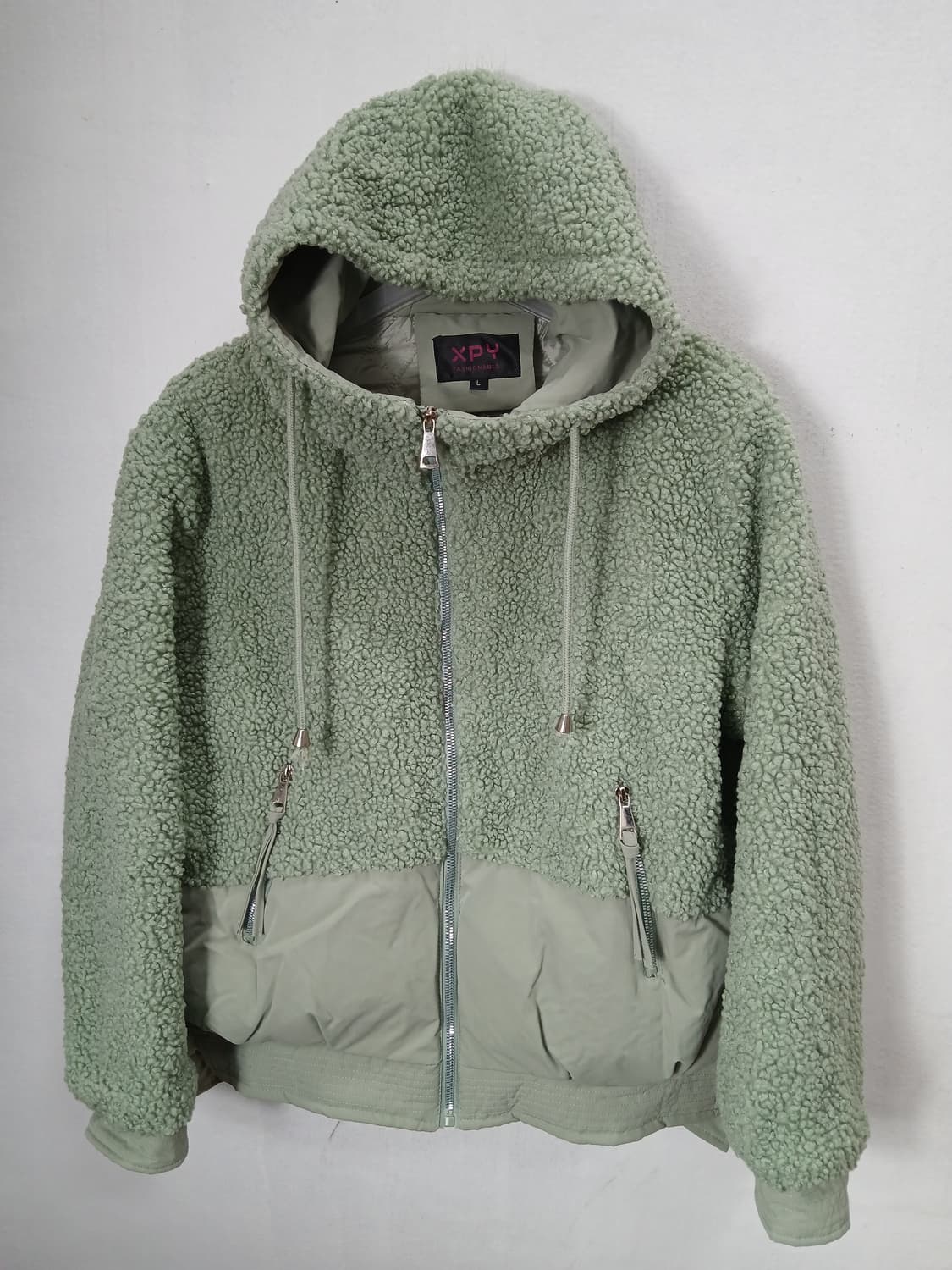XPY 뽀글이 엔젤후드숏패딩 100-105 L 민트 새제품 상품이미지1