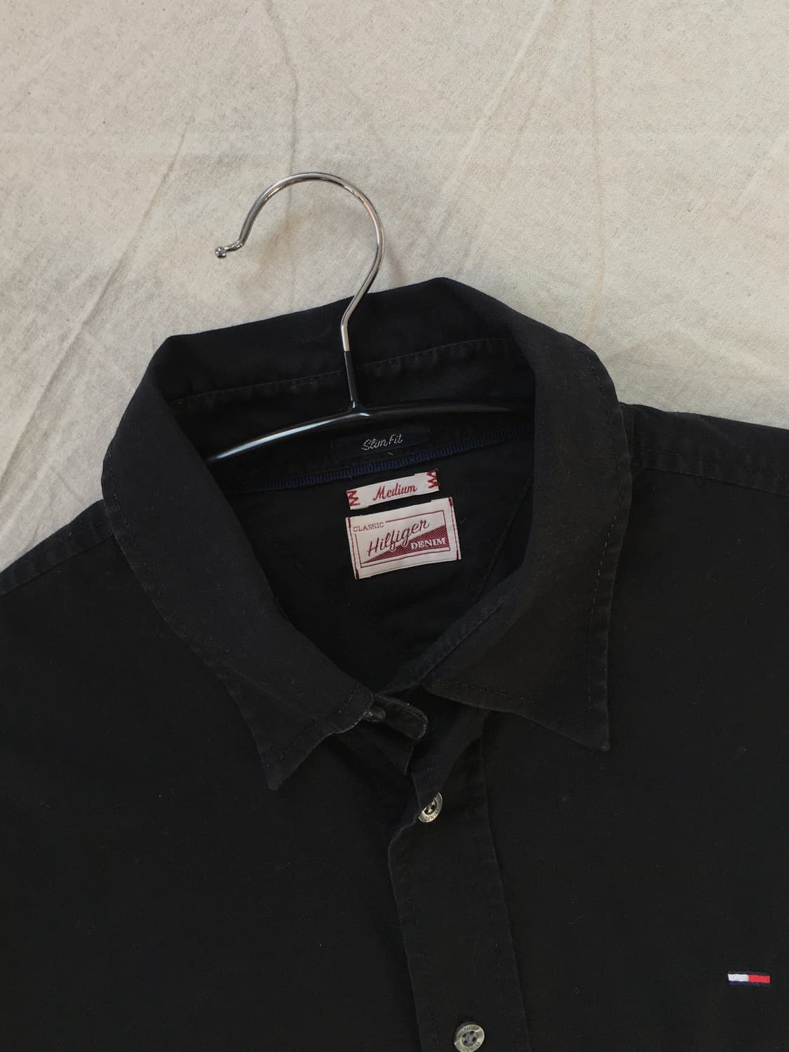 타미힐피거 로고 셔츠 블랙 상품이미지4