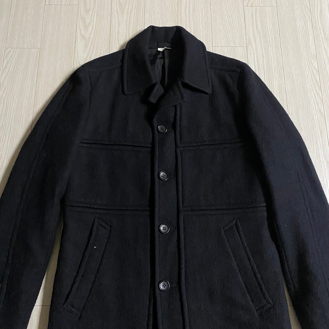 [M] 꼼데가르송 옴므 듀 2018AW 울 코트 블랙  상품이미지2