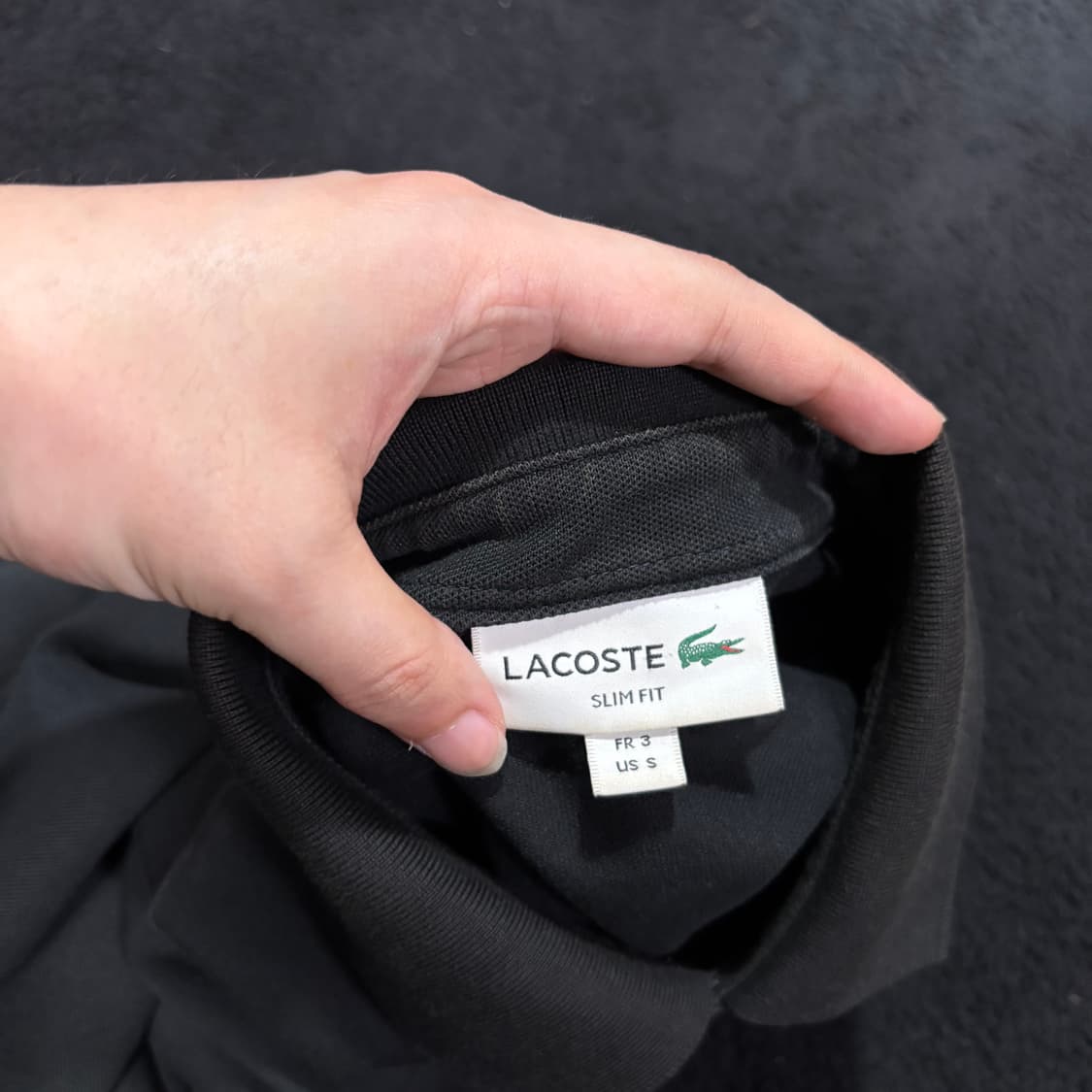 3 95 라코스테 블랙 슬림핏 PK 긴팔 카라티 상품이미지4