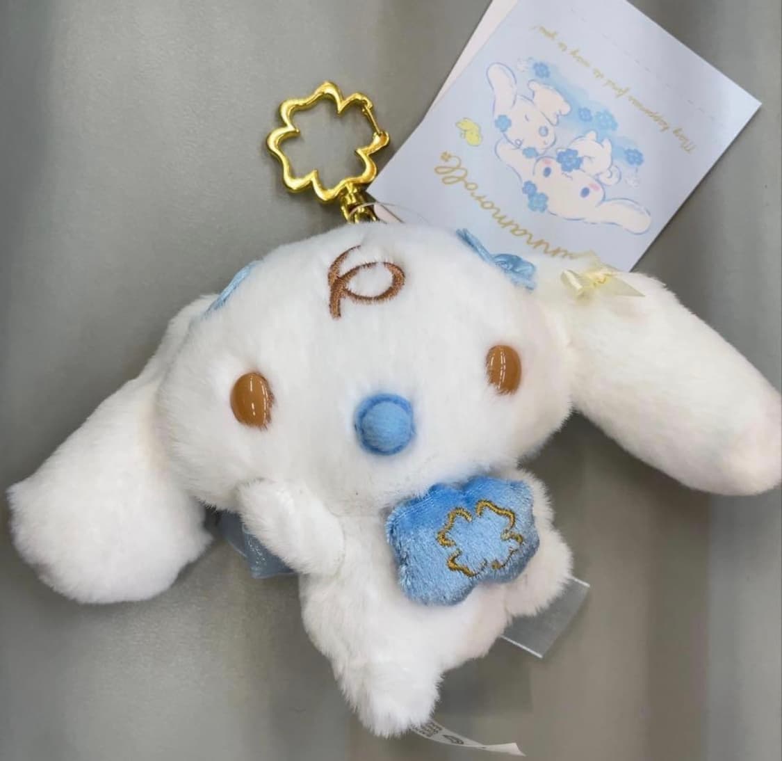 시나모롤 밀크 하늘색 클로버 마스코트 인형 키링 상품이미지1
