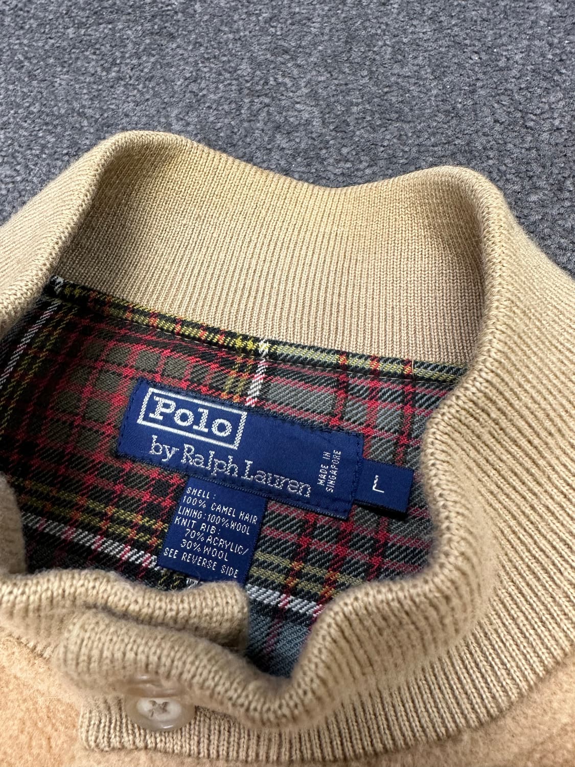 폴로 랄프로렌 카멜 헤어 블루종 L 상품이미지4