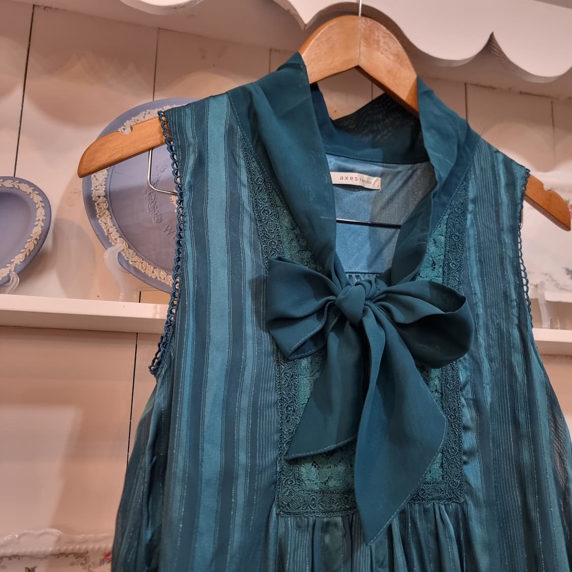 axes femme(악시즈팜) 딥틸 리본 레이스 쉬폰 원피스 상품이미지2