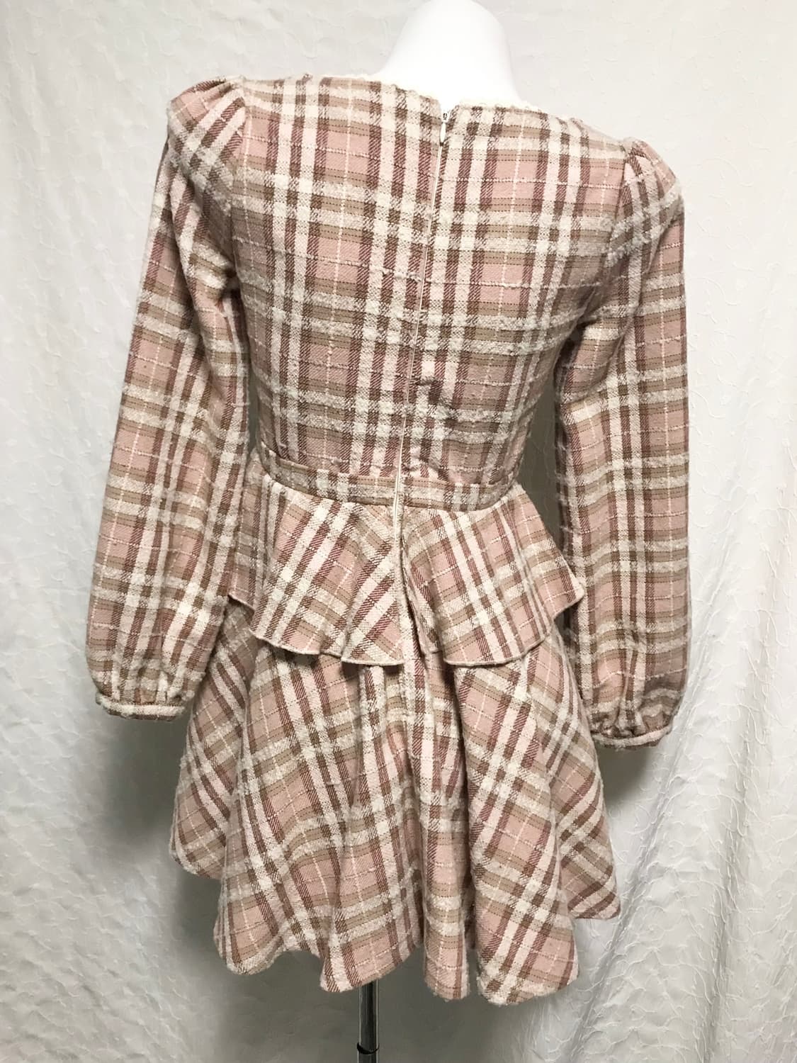 빈티지 lizlisa 리즈리사 체크 프릴 코르셋 트위드 원피스 상품이미지5