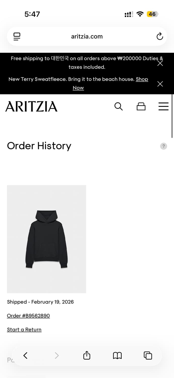 Aritzia sweatfleece Perfect hoodie 후드티 M 상품이미지5