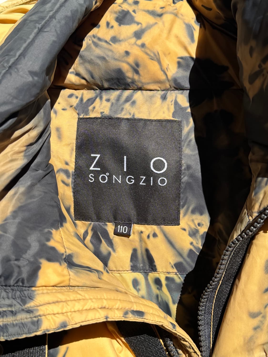 Songzio 옐로/블랙 타이다이 덕 다운 패딩 자켓 110 상품이미지3