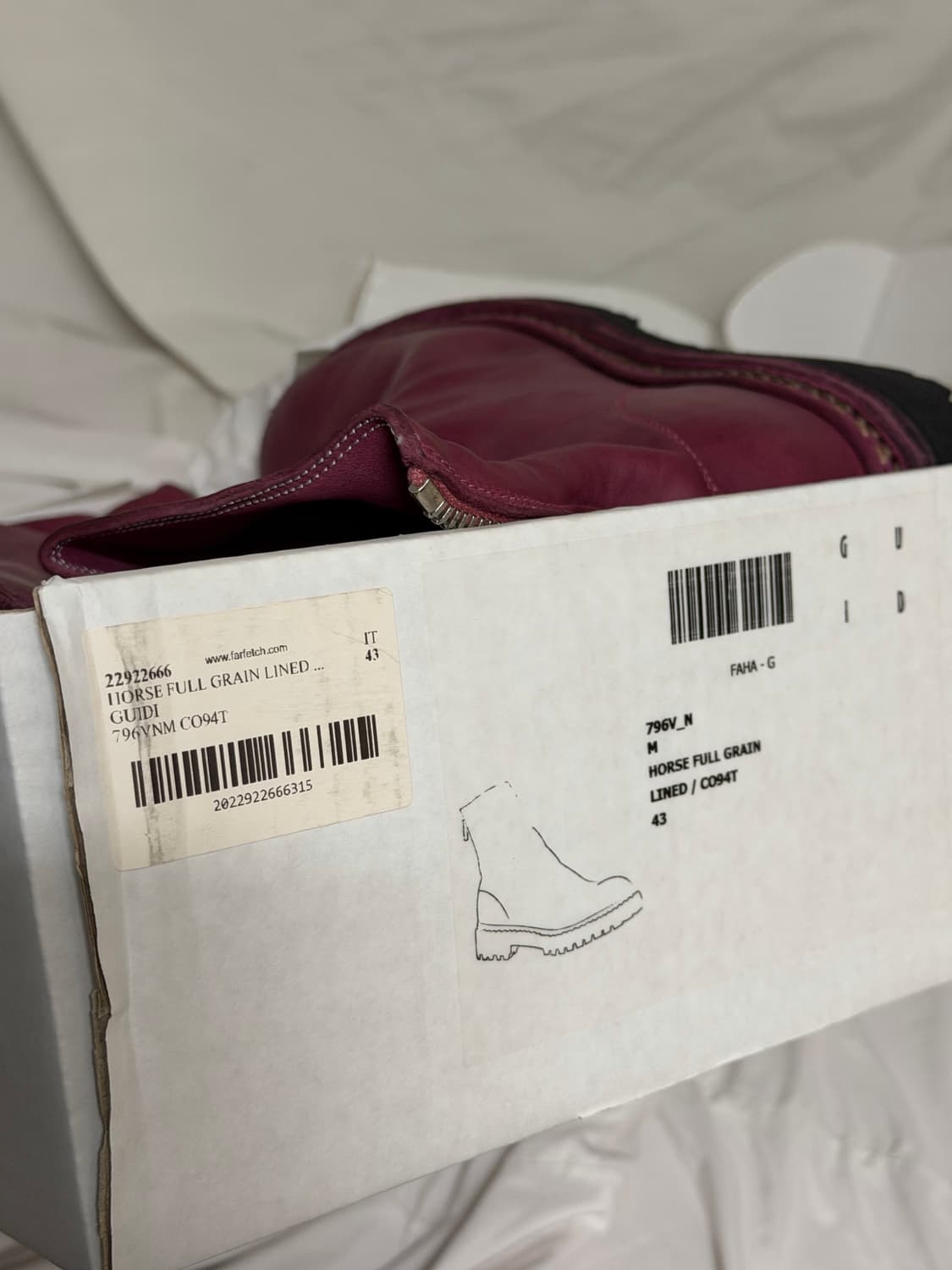 구이디 GUIDI 호스 풀 그레인 백 지퍼 핑크 부츠 상품이미지9