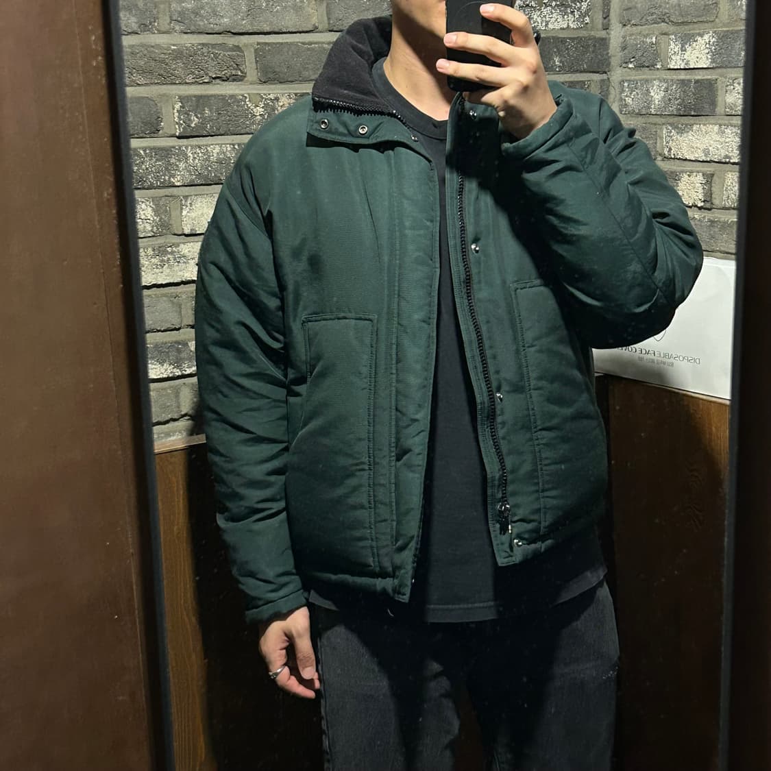 S) 폴로 랄프로렌 진스 덕다운 패딩 점퍼 그린 성조기 패치 상품이미지9