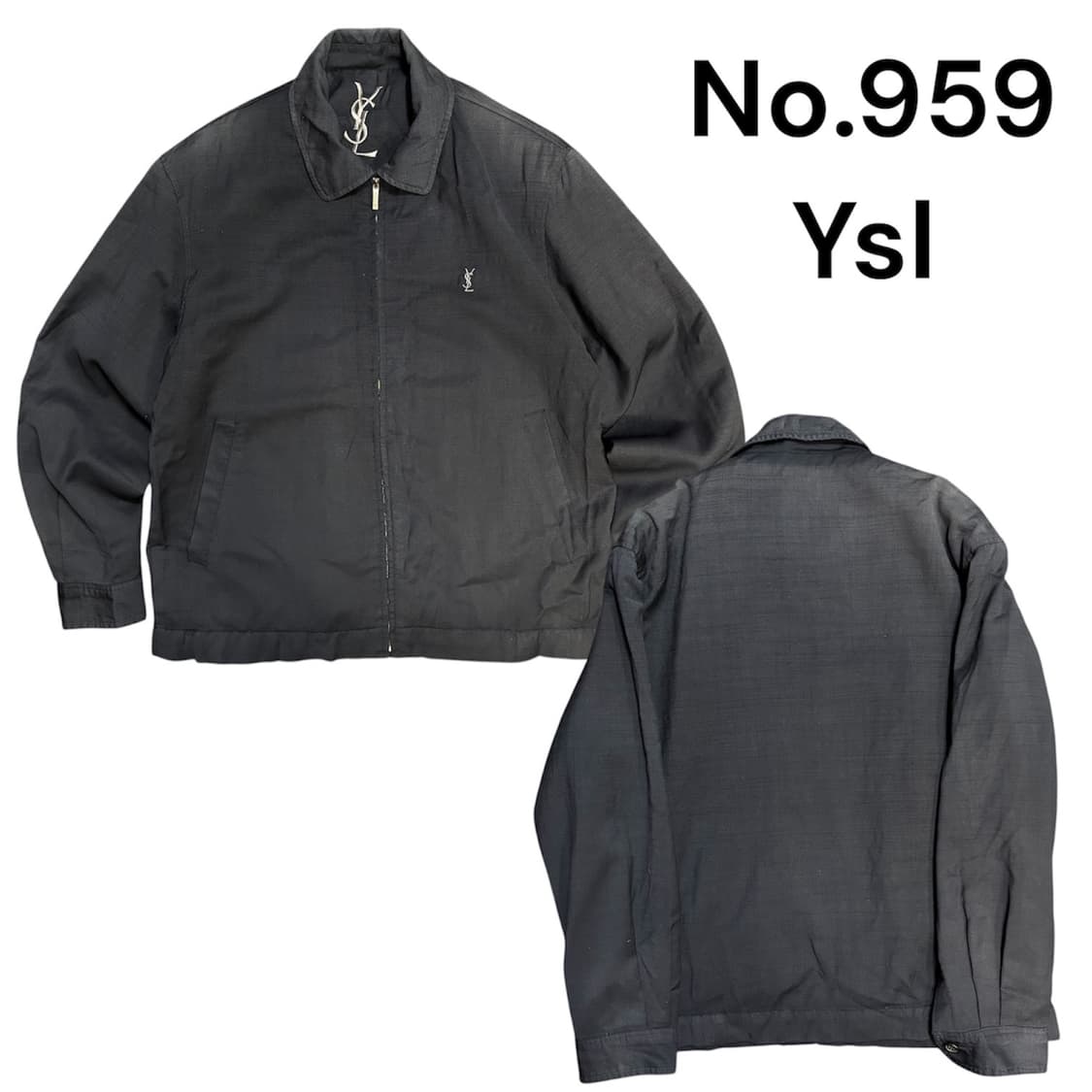 90s 입생로랑 YSL 블랙네이비 블루종 점퍼 자켓 상품이미지1