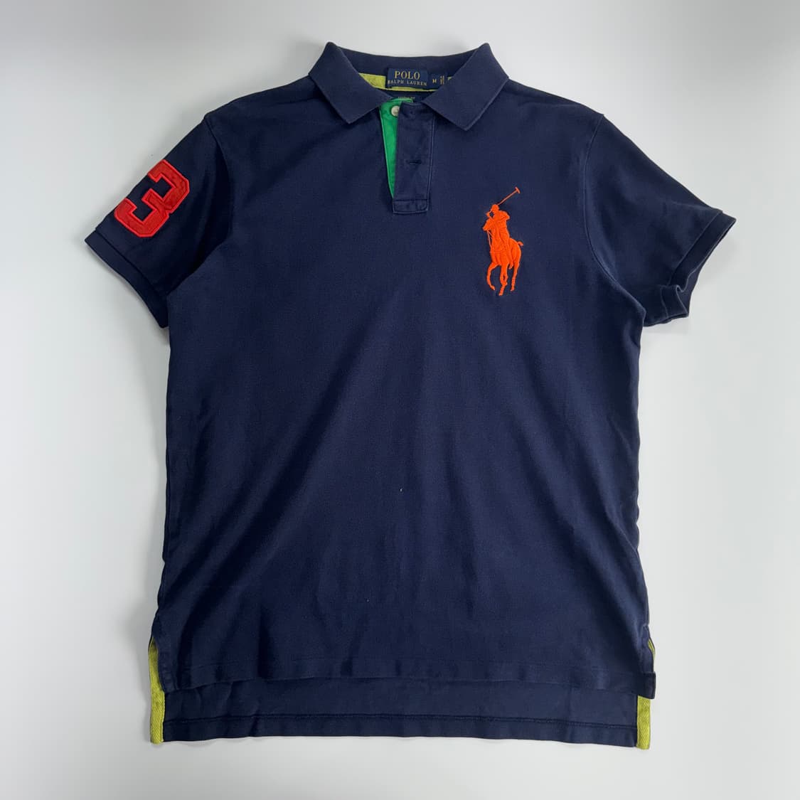 Polo 폴로 오렌지 빅포니 네이비 반팔 카라티 상품이미지3