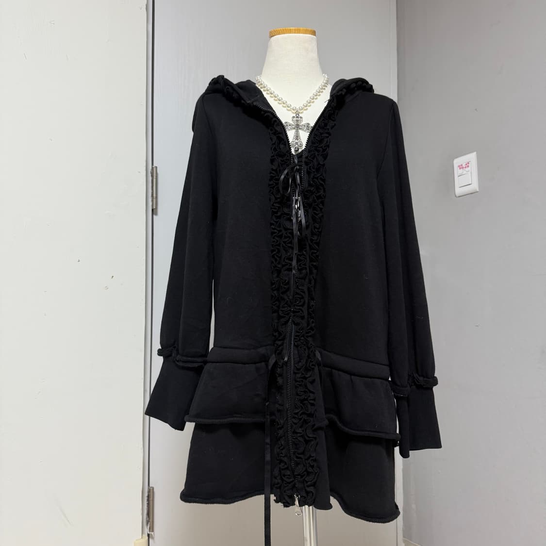 키치 펑크 갸루 프릴 캉캉 투웨이 후드집업  상품이미지1