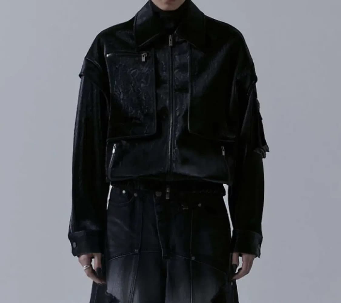 트리밍버드 샤이닝벨벳레더자켓 판매해요 상품이미지1