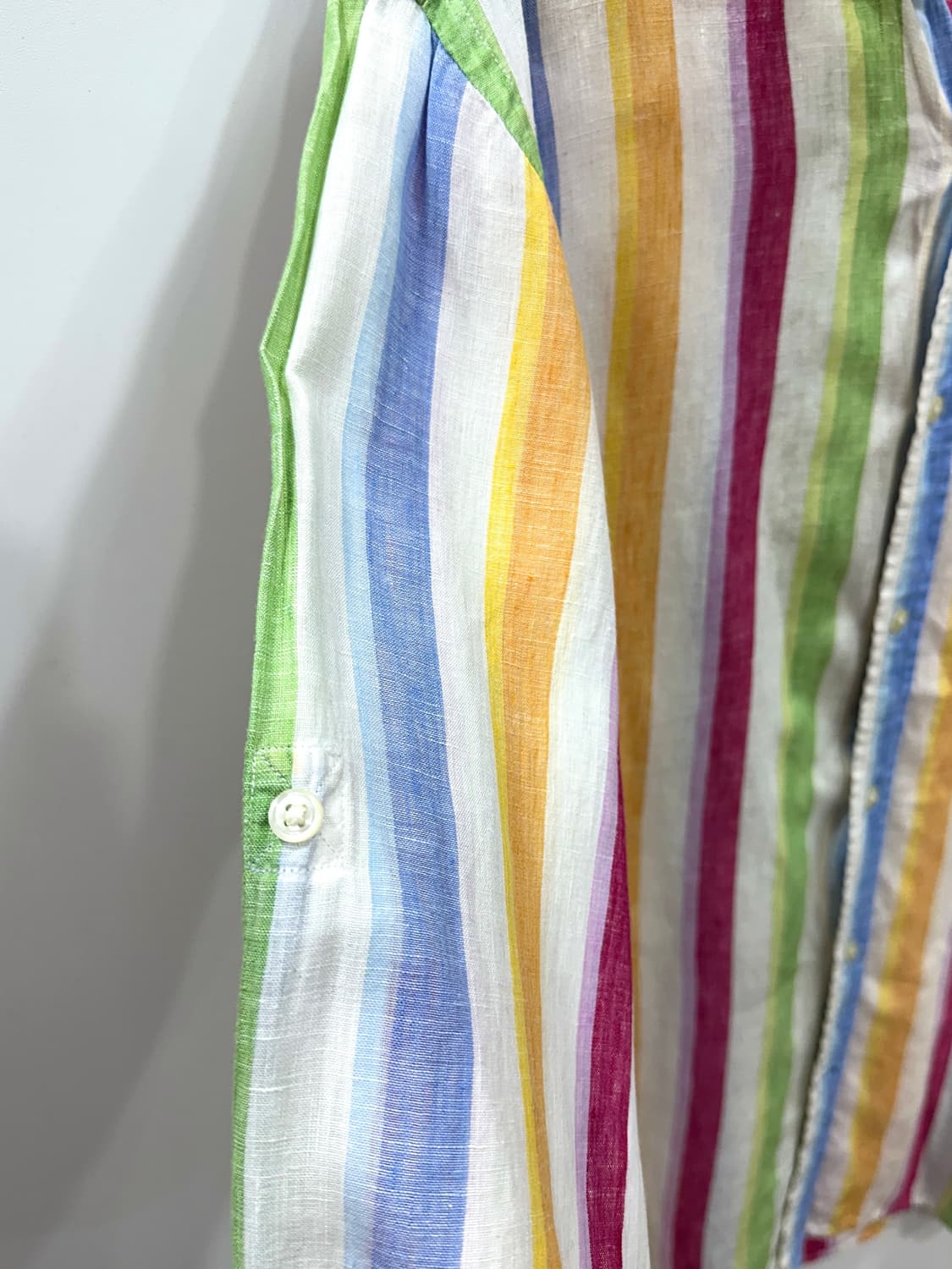 타미힐피거 멀티 컬러 스트라이프 린넨 긴팔 셔츠 M 상품이미지4