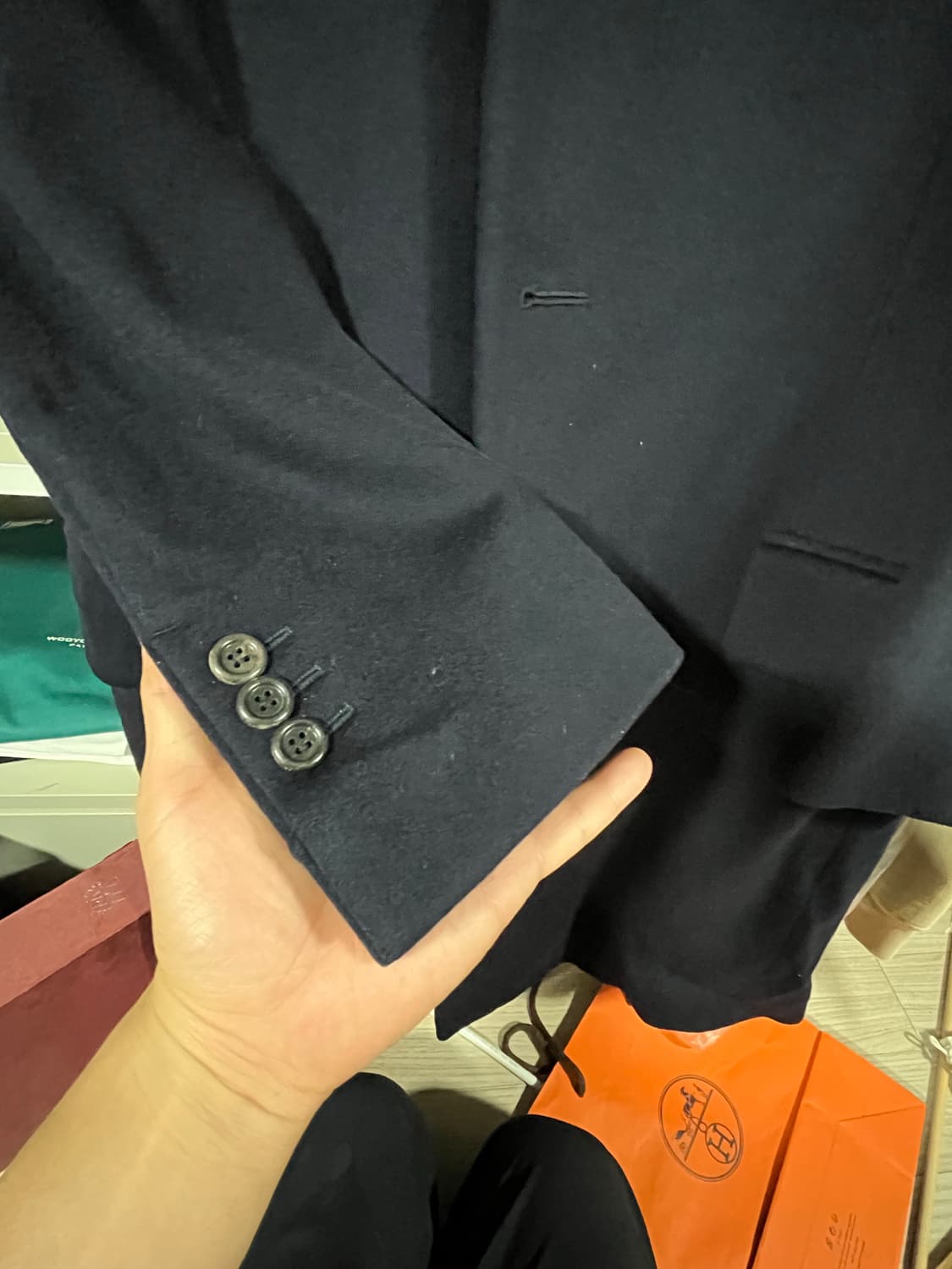 Yves Saint Laurent 남성 네이비 클래식 롱코트 46R 상품이미지3