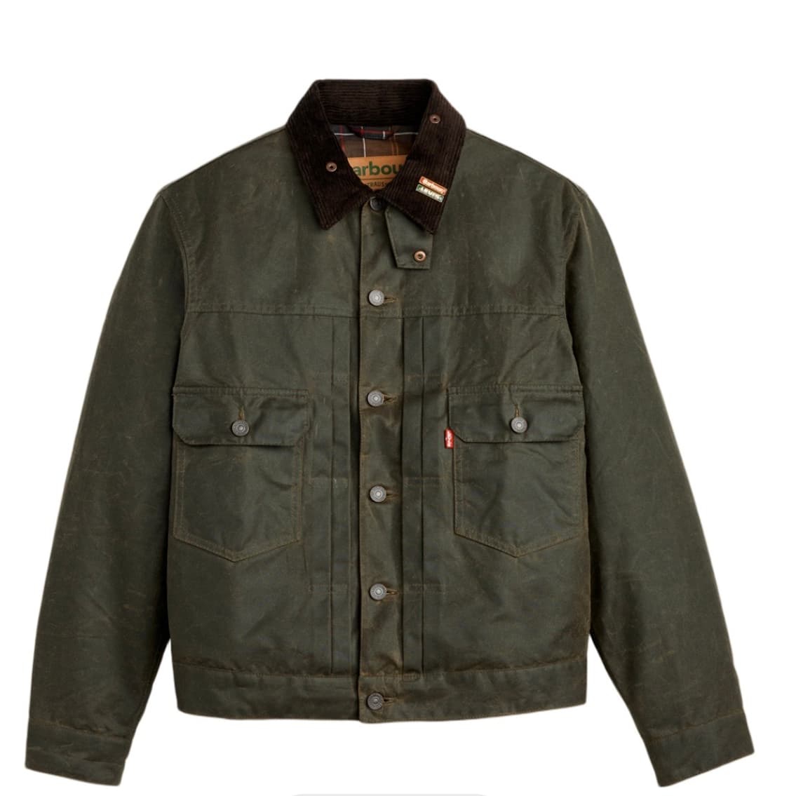 S 리바이스 바버 타입2 왁스드 자켓 올리브 왁스 미개봉 판매 상품이미지1