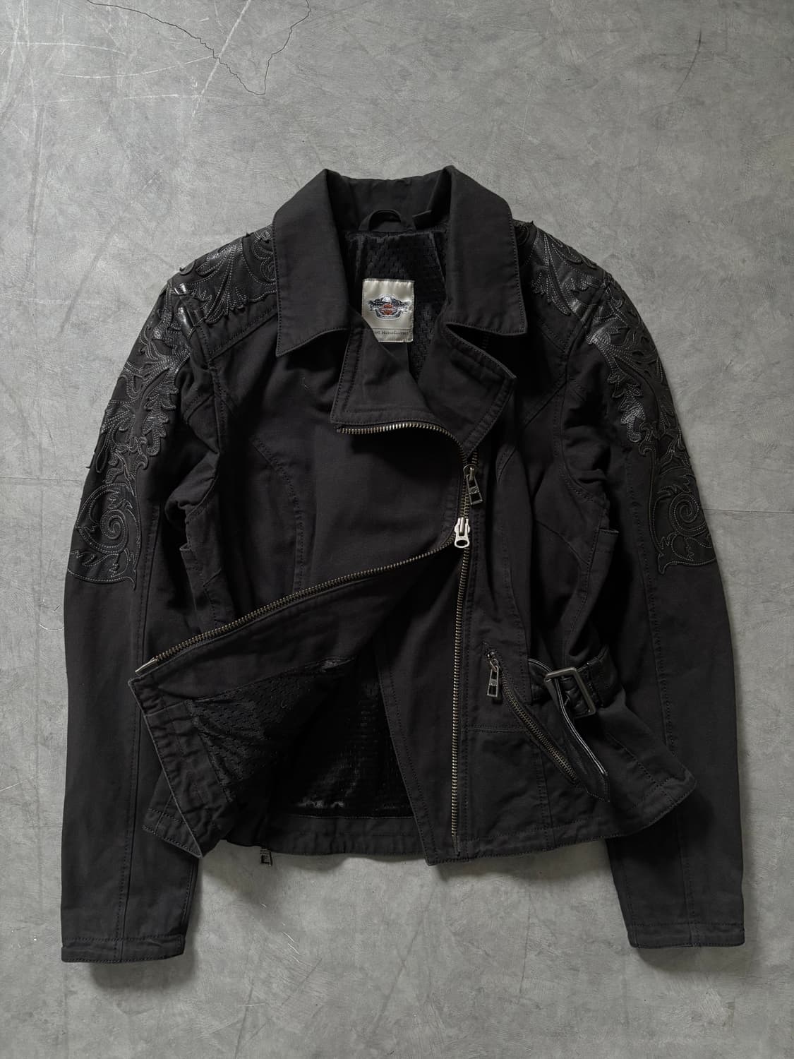 Harley Davidson 할리데이비슨 블랙 캔버스 라이딩 자켓 상품이미지9