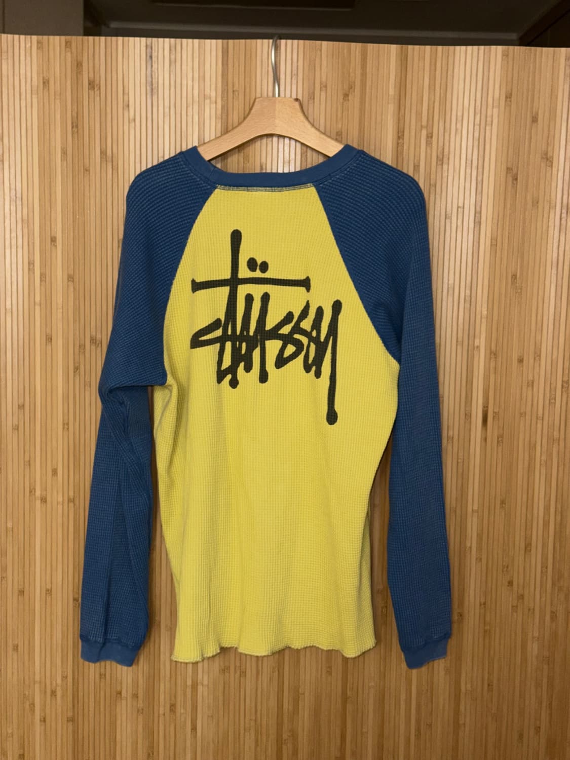 스투시 Stussy 베이직 써멀 투톤 롱슬리브 티셔츠 옐로우 M 상품이미지6