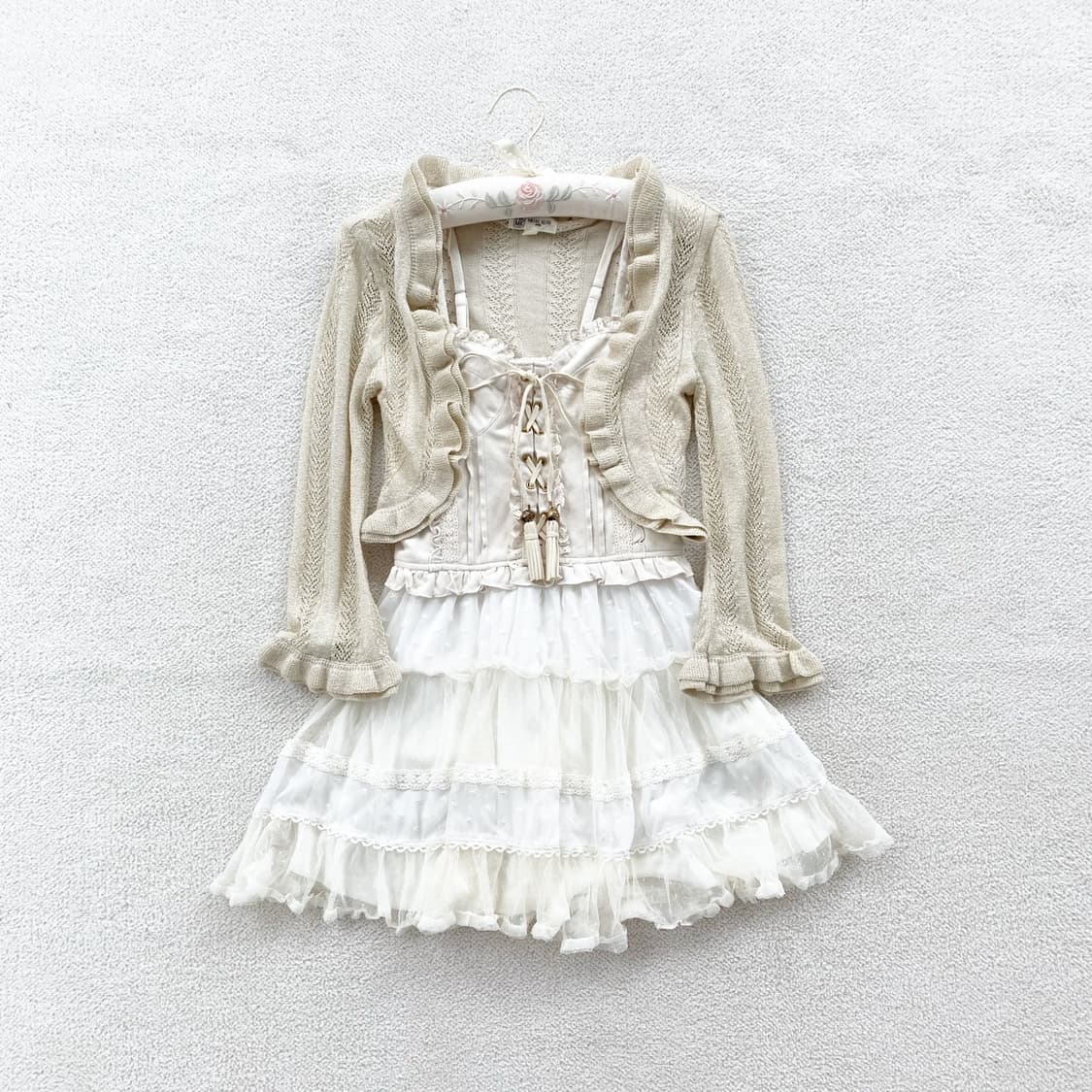 Lizlisa 크림바닐라 패치 원피스 세트 상품이미지2