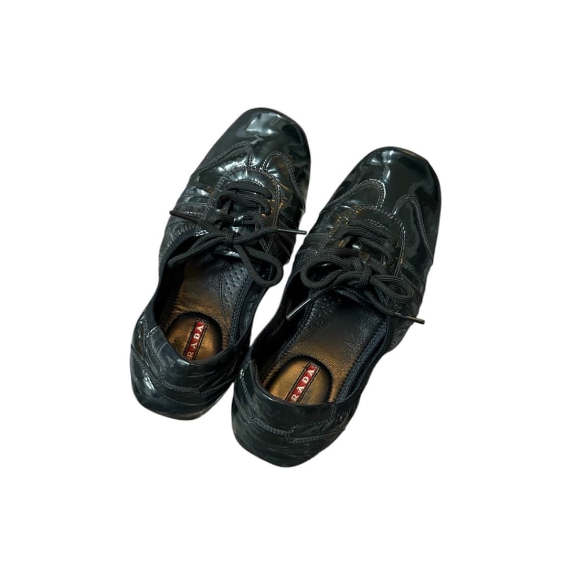 PRADA SPORT BLACK LACE-UP FLAT SHOES 상품이미지1