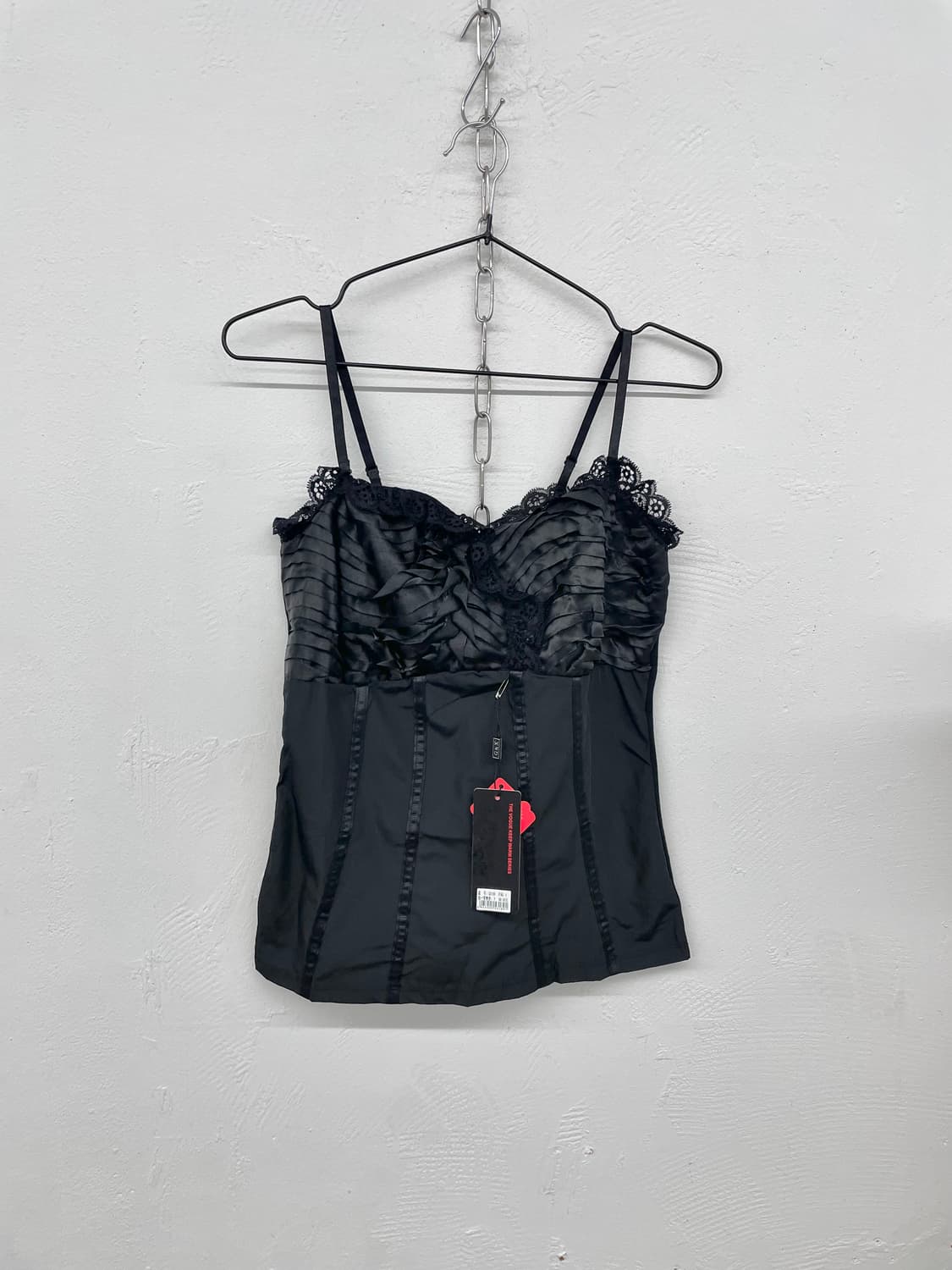 블랙 레이스 디테일 슬리브리스 상품이미지4