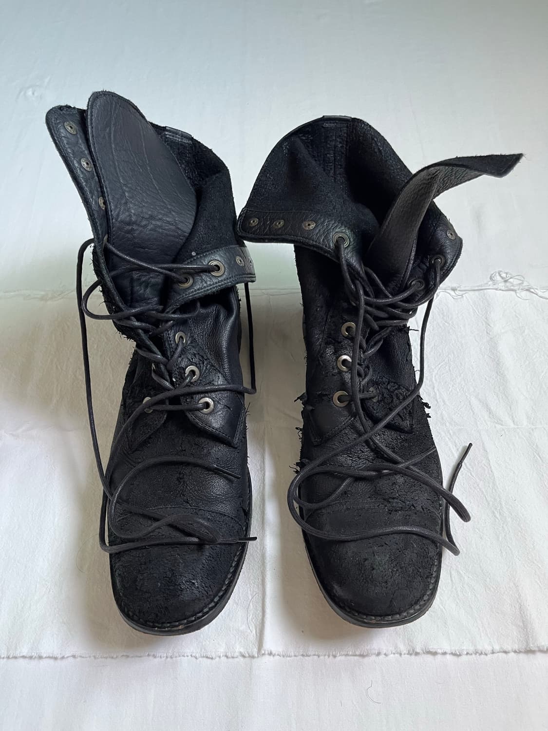 Obelisk Sheepskin Lace Up Leather Boots 상품이미지1
