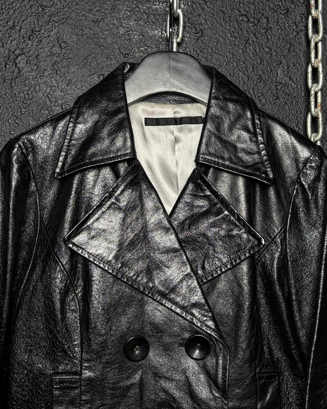Black Double Leather Jacket 상품이미지7