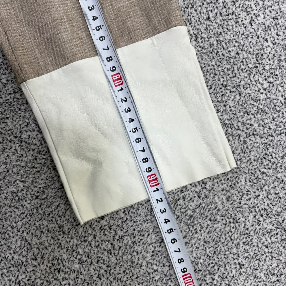 S 온업 배색 레더 슬랙스 바지 0406J 상품이미지7