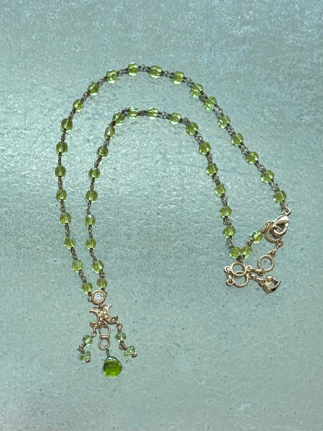 그린 비즈 샹들리에 목걸이 상품이미지1