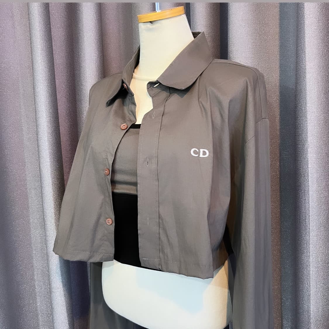 디올 빈티지 남방 나시탑셋트 크롭 리폼 상품이미지2