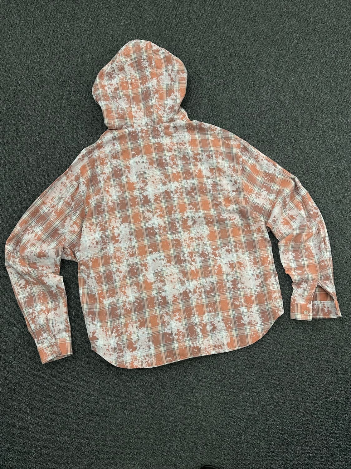 OS)빈티지 그런지 오버핏 후드 체크 셔츠 상품이미지5