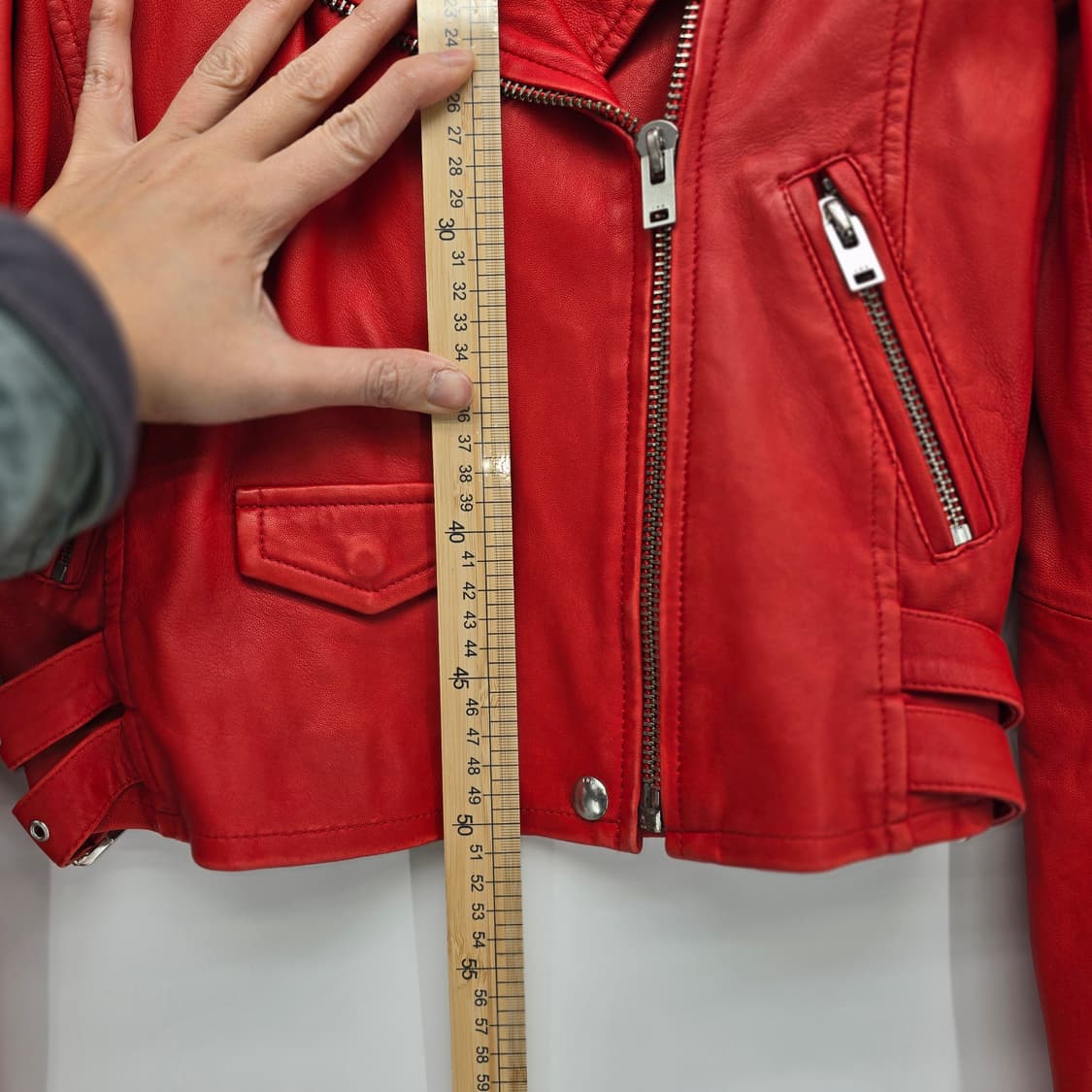 IRO 램스킨 레더 라이더 자켓 36 레드 상품이미지6